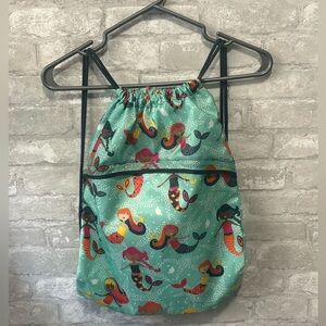 Mermaid Print Drawstring Backpack  - thirty one cinch backpack so beautiful